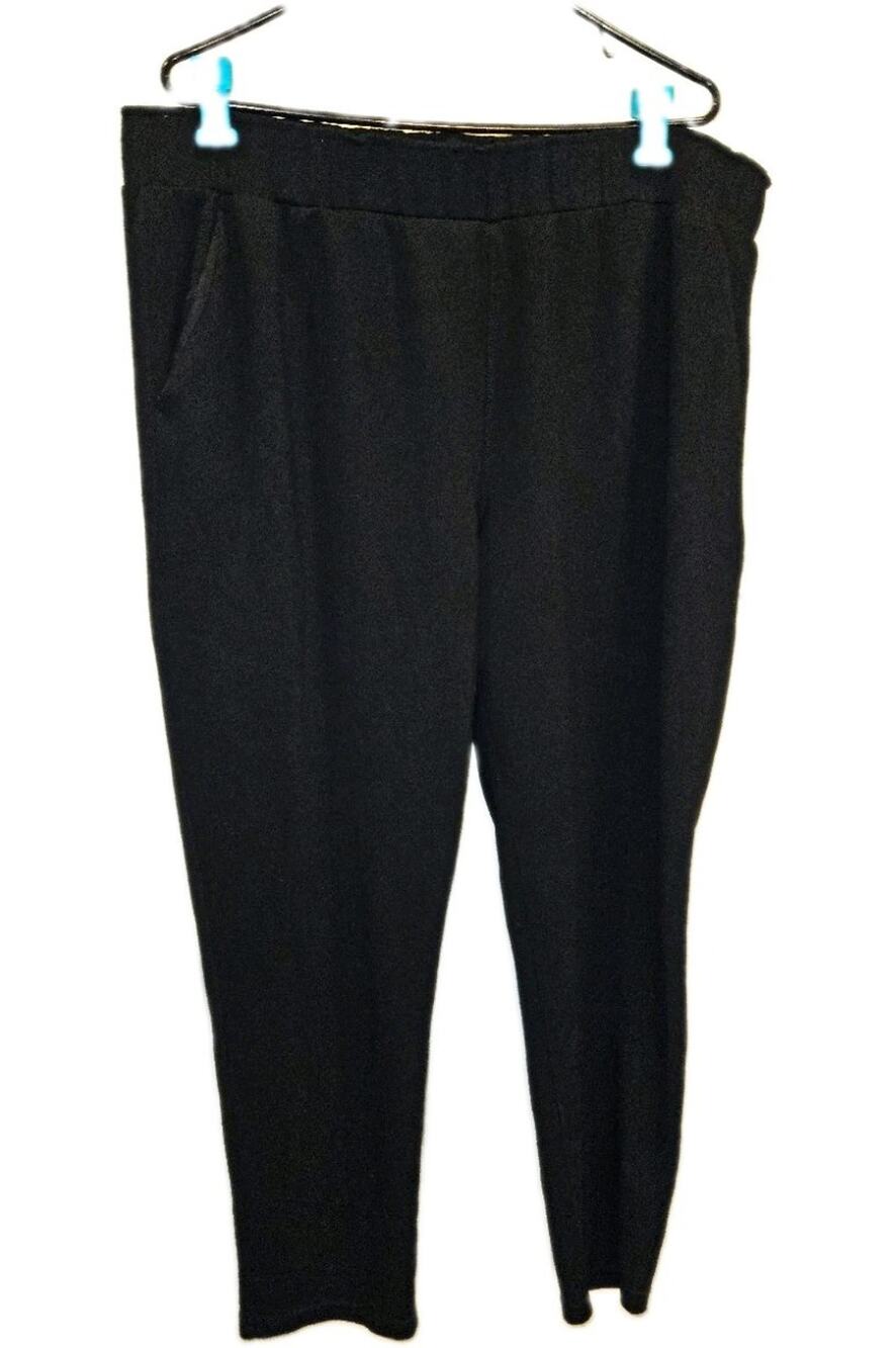 32 Degrees Cool Women's Black Solid Ankle Pants XXL Pockets Stretch Lined